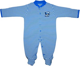 Creighton Bluejays Striped Footed Romper
