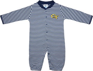 Georgia Tech Yellow Jackets Striped Convertible Gown (Snaps into Romper)