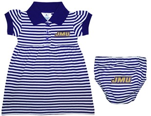 James Madison Dukes Striped Game Day Dress with Bloomer