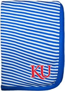 Kansas Jayhawks KU Striped Baby Blanket
