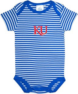 Kansas Jayhawks KU Newborn Infant Striped Bodysuit