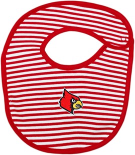 Louisville Cardinals Striped Newborn Bib