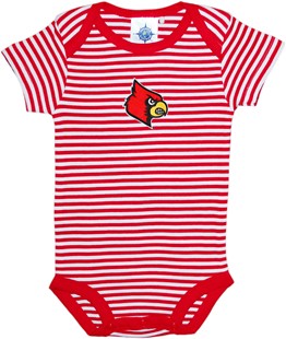 Louisville Cardinals Newborn Infant Striped Bodysuit