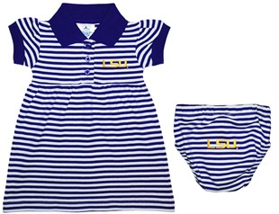 LSU Tigers Script Striped Game Day Dress with Bloomer