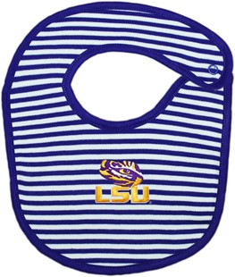 LSU Tigers Striped Newborn Bib