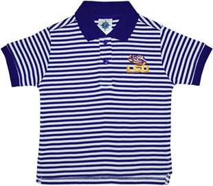 LSU Tigers Toddler Striped Polo Shirt