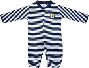 Marquette Golden Eagles Striped Convertible Gown (Snaps into Romper)