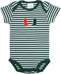 Miami Hurricanes Newborn Infant Striped Bodysuit