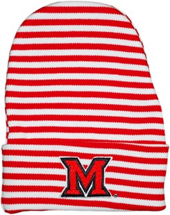 Miami University RedHawks Newborn Baby Striped Knit Cap