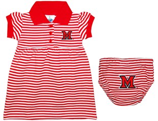 Miami University RedHawks Striped Game Day Dress with Bloomer