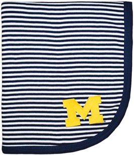 Michigan Wolverines Block M Striped Baby Blanket