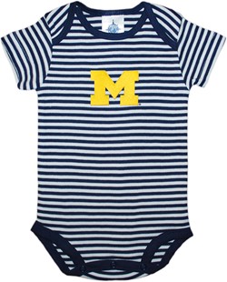 Michigan Wolverines Block M Newborn Infant Striped Bodysuit