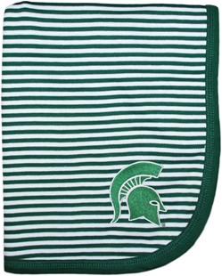 Michigan State Spartans Striped Baby Blanket