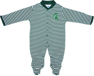 Michigan State Spartans Striped Footed Romper