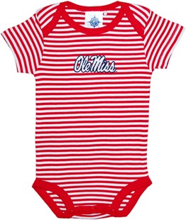 Ole Miss Rebels Newborn Infant Striped Bodysuit