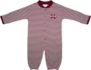 Mississippi State Bulldogs Striped Convertible Gown (Snaps into Romper)