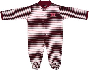 Morehouse Maroon Tigers Striped Footed Romper