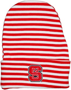 NC State Wolfpack Newborn Baby Striped Knit Cap