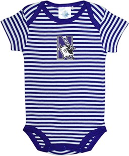Northwestern Wildcats Newborn Infant Striped Bodysuit