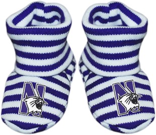 Northwestern Wildcats Striped Booties