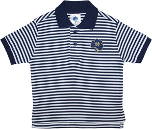 Notre Dame ND Shamrock Toddler Striped Polo Shirt