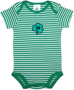 Notre Dame ND Shamrock Newborn Infant Striped Bodysuit