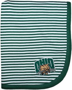 Ohio Bobcats Striped Baby Blanket