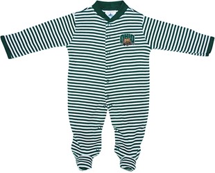 Ohio Bobcats Striped Footed Romper
