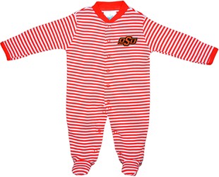 Oklahoma State Cowboys Striped Footed Romper