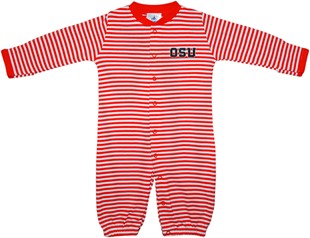 Oregon State Beavers Block OSU Striped Convertible Gown (Snaps into Romper)