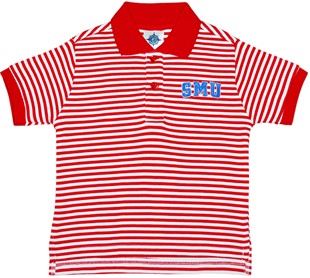 SMU Mustangs Word Mark Toddler Striped Polo Shirt