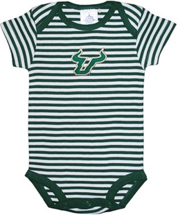 South Florida Bulls Newborn Infant Striped Bodysuit