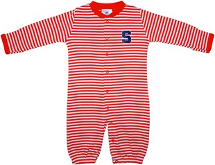 Syracuse Orange Striped Convertible Gown (Snaps into Romper)