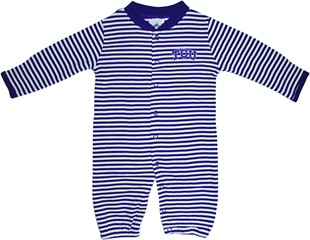 TCU Horned Frogs Striped Convertible Gown (Snaps into Romper)
