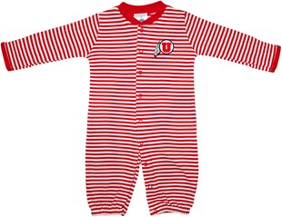 Utah Utes Striped Convertible Gown (Snaps into Romper)