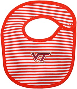 Virginia Tech Hokies Striped Newborn Bib