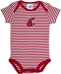 Washington State Cougars Newborn Infant Striped Bodysuit