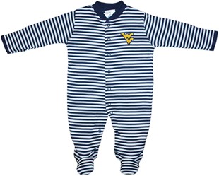 West Virginia Mountaineers Striped Footed Romper