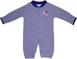 Western Carolina Catamounts Striped Convertible Gown (Snaps into Romper)