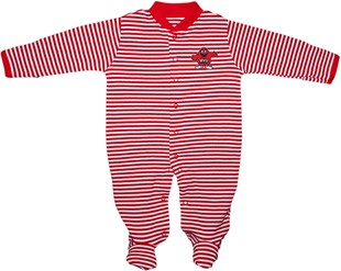 Western Kentucky Big Red Striped Footed Romper