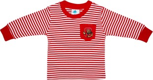 Cornell Big Red Long Sleeve Striped Pocket Tee