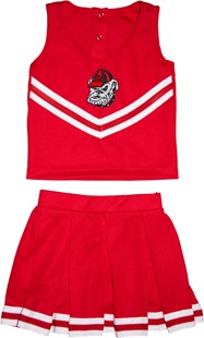 Georgia Bulldogs Head 2 Piece Toddler Cheerleader Dress