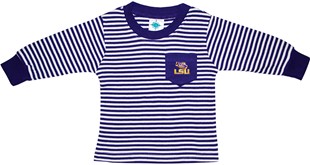 LSU Tigers Long Sleeve Striped Pocket Tee
