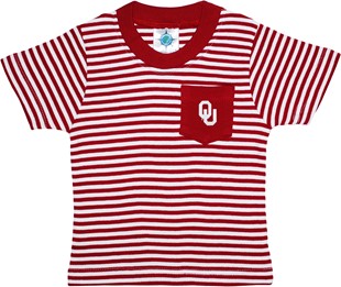 Oklahoma Sooners Short Sleeve Striped Pocket Tee