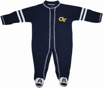 Georgia Tech Yellow Jackets Sports Shoe Footed Romper