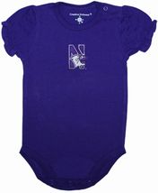 Northwestern Wildcats Puff Sleeve Bodysuit