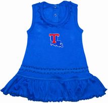 Louisiana Tech Bulldogs Ruffled Tank Top Dress