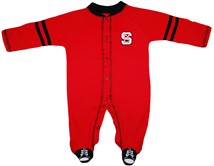 NC State Wolfpack Sports Shoe Footed Romper