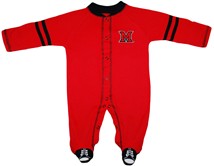 Miami University RedHawks Sports Shoe Footed Romper