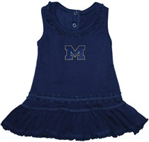 Michigan Wolverines Outlined Block "M" Ruffled Tank Top Dress